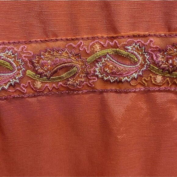 Virginia Taylor Salmon A-line Embroidered Sleeveless Dress Size 6 - Picture 6 of 7